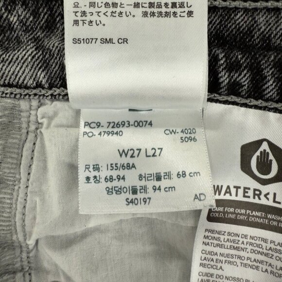 Levi's Ribcage Straight Grey Denim Jeans Women's Size 27x25 - Picture 3 of 13